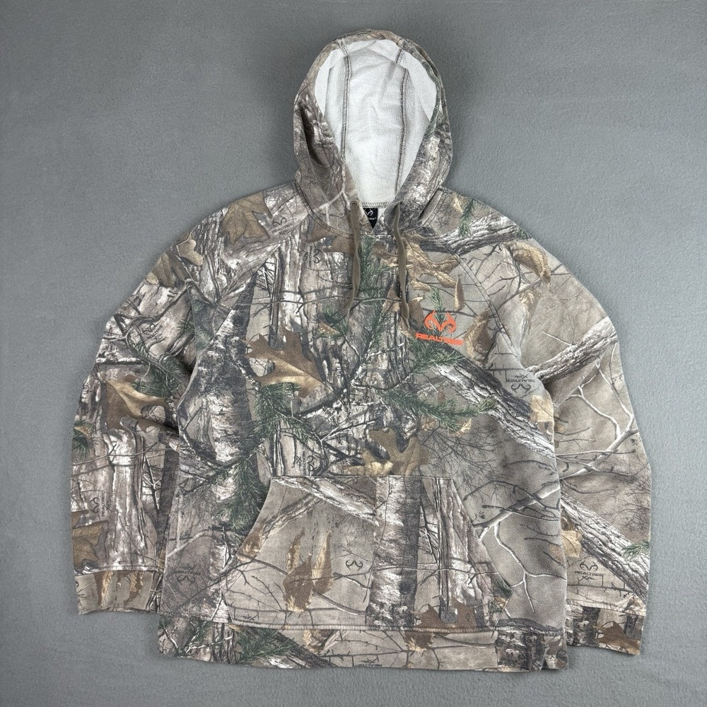 REALTREE Camo Hooded Pullover Sweater Hoodie Mens‎ Size M Camouflage